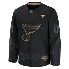 Dresovi St. Louis Blues 2024-25 Fanatics Military Appreciation Practice Custom Crno - Muške